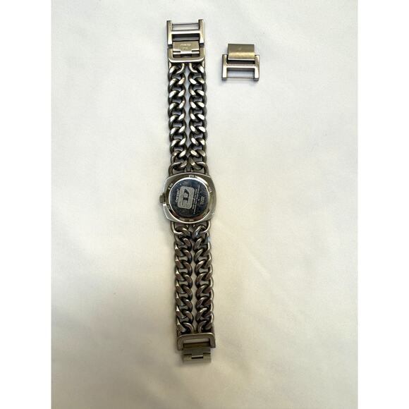 Vintage Women's Y2K Diesel Watch DZ 2096 Stainless Steel Double Chain Expander - Picture 5 of 7